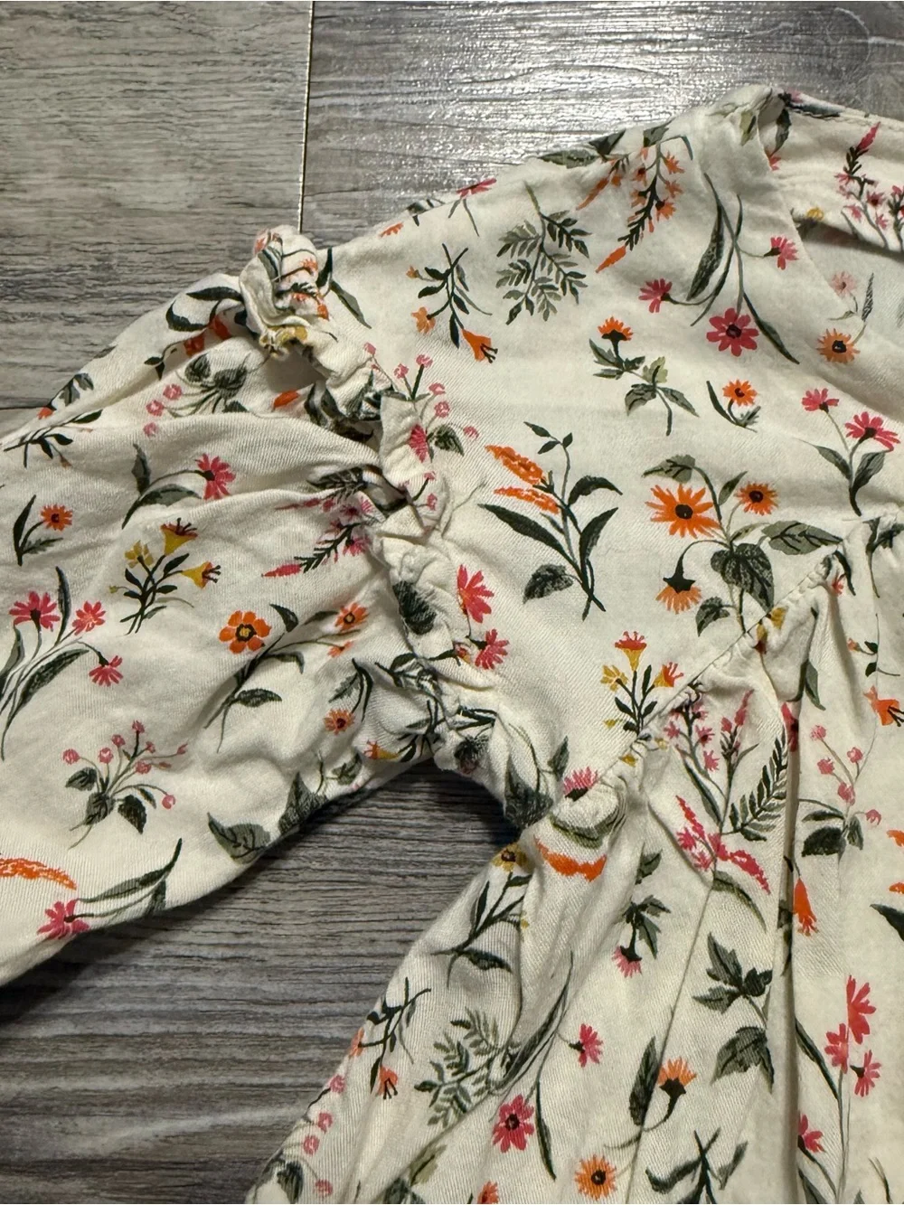 Old Navy Girls Fall Outfit Set 18-24M 3 Piece Pumpkin Leaf Floral